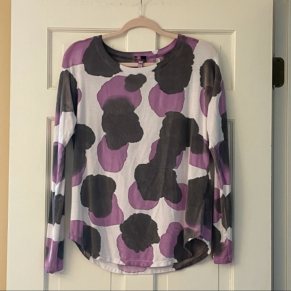Annie Turbin Purple/Black/White Hand-Dyed Top